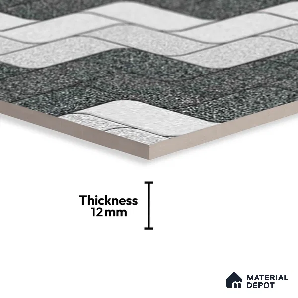 Patterned Look Floor Tile TL 09378 C | Matte Finish 16 x 16 inch Vitrified Tile - 12 mm | Suitable For Kitchen, Bathroom, Bedroom & Office | Pattern Alignment May Vary | 2-3 mm Spacer is Mandatory