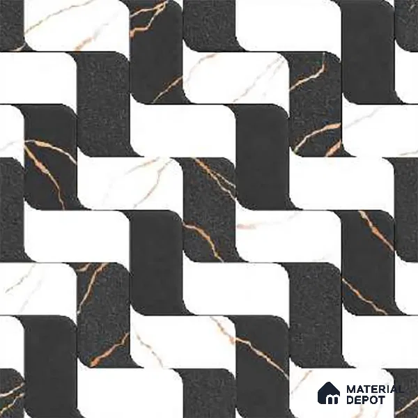 Patterned Look Floor Tile TL 09378 | Matte Finish 16 x 16 inch Vitrified Tile - 12 mm | Suitable For Kitchen, Bathroom, Bedroom & Office | Pattern Alignment May Vary | 2-3 mm Spacer is Mandatory