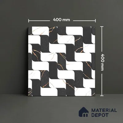Patterned Look Floor Tile TL 09378 | Matte Finish 16 x 16 inch Vitrified Tile - 12 mm | Suitable For Kitchen, Bathroom, Bedroom & Office | Pattern Alignment May Vary | 2-3 mm Spacer is Mandatory