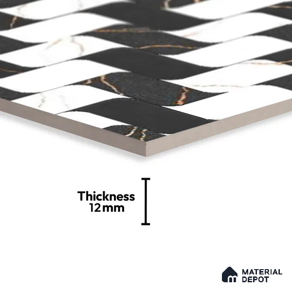 Patterned Look Floor Tile TL 09378 | Matte Finish 16 x 16 inch Vitrified Tile - 12 mm | Suitable For Kitchen, Bathroom, Bedroom & Office | Pattern Alignment May Vary | 2-3 mm Spacer is Mandatory