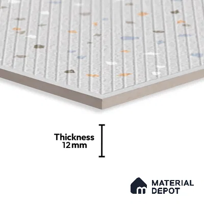 Terrazzo Parking Floor Tile TL 09361 B | Matte Finish 16 x 16 inch Vitrified Tile - 12 mm | Suitable For Parking, Courtyard | Pattern Alignment May Vary | 2-3 mm Spacer is Mandatory