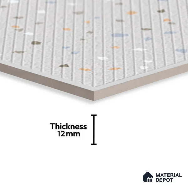 Terrazzo Parking Floor Tile TL 09361 B | Matte Finish 16 x 16 inch Vitrified Tile - 12 mm | Suitable For Parking, Courtyard | Pattern Alignment May Vary | 2-3 mm Spacer is Mandatory