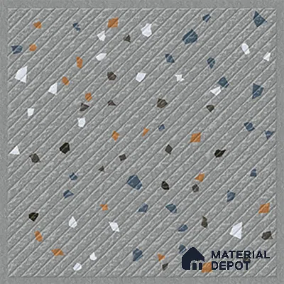 Terrazzo Parking Floor Tile TL 09361 | Matte Finish 16 x 16 inch Vitrified Tile - 12 mm | Suitable For Parking, Courtyard, High Traffic Areas | Pattern Alignment May Vary | 2-3 mm Spacer is Mandatory