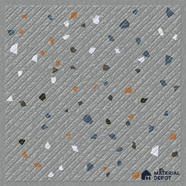 Terrazzo Parking Floor Tile TL 09361 | Matte Finish 16 x 16 inch Vitrified Tile - 12 mm | Suitable For Parking, Courtyard, High Traffic Areas | Pattern Alignment May Vary | 2-3 mm Spacer is Mandatory