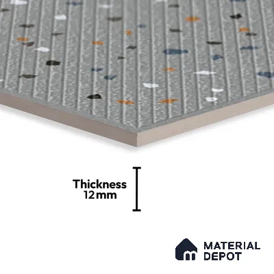 Terrazzo Parking Floor Tile TL 09361 | Matte Finish 16 x 16 inch Vitrified Tile - 12 mm | Suitable For Parking, Courtyard, High Traffic Areas | Pattern Alignment May Vary | 2-3 mm Spacer is Mandatory