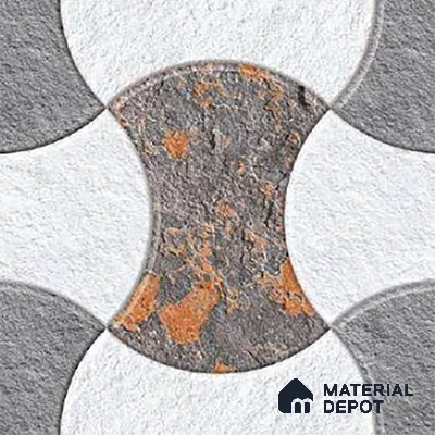 Patterned Look Floor Tile TL 09371 | Matte Finish 16 x 16 inch Vitrified Tile - 12 mm | Suitable For Kitchen, Bathroom, Bedroom & Office | Pattern Alignment May Vary | 2-3 mm Spacer is Mandatory