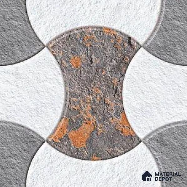 Patterned Look Floor Tile TL 09371 | Matte Finish 16 x 16 inch Vitrified Tile - 12 mm | Suitable For Kitchen, Bathroom, Bedroom & Office | Pattern Alignment May Vary | 2-3 mm Spacer is Mandatory