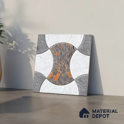 Patterned Look Floor Tile TL 09371 | Matte Finish 16 x 16 inch Vitrified Tile - 12 mm | Suitable For Kitchen, Bathroom, Bedroom & Office | Pattern Alignment May Vary | 2-3 mm Spacer is Mandatory