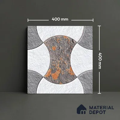 Patterned Look Floor Tile TL 09371 | Matte Finish 16 x 16 inch Vitrified Tile - 12 mm | Suitable For Kitchen, Bathroom, Bedroom & Office | Pattern Alignment May Vary | 2-3 mm Spacer is Mandatory