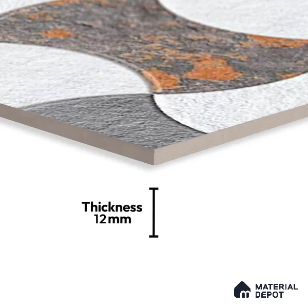 Patterned Look Floor Tile TL 09371 | Matte Finish 16 x 16 inch Vitrified Tile - 12 mm | Suitable For Kitchen, Bathroom, Bedroom & Office | Pattern Alignment May Vary | 2-3 mm Spacer is Mandatory
