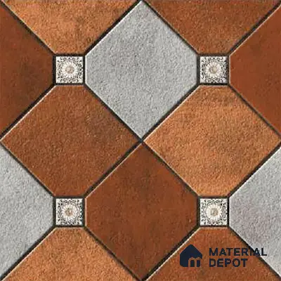Patterned Look Floor Tile TL 09383 B | Matte Finish 16 x 16 inch Vitrified Tile - 12 mm | Suitable For Kitchen, Bathroom, Bedroom & Office | Pattern Alignment May Vary | 2-3 mm Spacer is Mandatory
