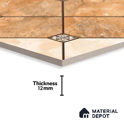 Patterned Look Floor Tile TL 09383 | Matte Finish 16 x 16 inch Vitrified Tile - 12 mm | Suitable For Kitchen, Bathroom, Bedroom & Office | Pattern Alignment May Vary | 2-3 mm Spacer is Mandatory