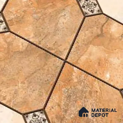 Patterned Look Floor Tile TL 09383 | Matte Finish 16 x 16 inch Vitrified Tile - 12 mm | Suitable For Kitchen, Bathroom, Bedroom & Office | Pattern Alignment May Vary | 2-3 mm Spacer is Mandatory
