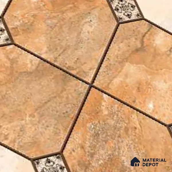 Patterned Look Floor Tile TL 09383 | Matte Finish 16 x 16 inch Vitrified Tile - 12 mm | Suitable For Kitchen, Bathroom, Bedroom & Office | Pattern Alignment May Vary | 2-3 mm Spacer is Mandatory