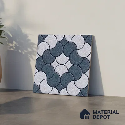 Patterned Look Floor Tile TL 09377 | Matte Finish 16 x 16 inch Vitrified Tile - 12 mm | Suitable For Kitchen, Bathroom, Bedroom & Office | Pattern Alignment May Vary | 2-3 mm Spacer is Mandatory