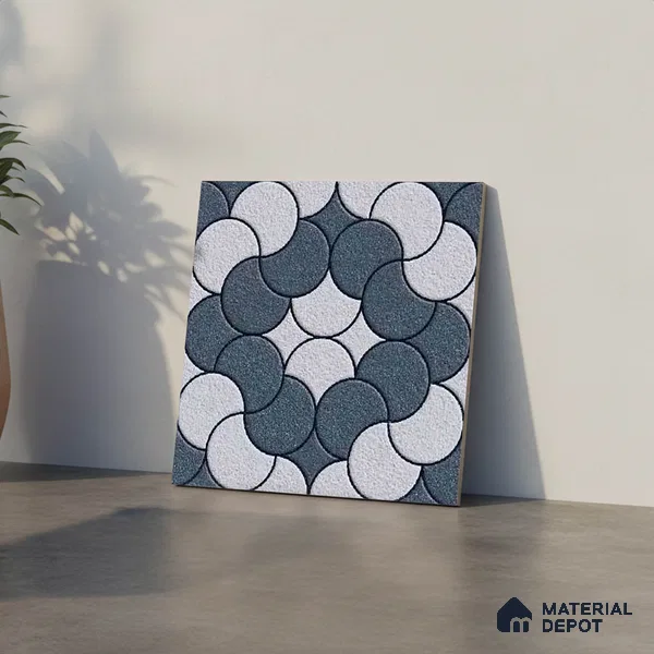 Patterned Look Floor Tile TL 09377 | Matte Finish 16 x 16 inch Vitrified Tile - 12 mm | Suitable For Kitchen, Bathroom, Bedroom & Office | Pattern Alignment May Vary | 2-3 mm Spacer is Mandatory