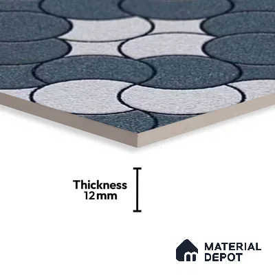 Patterned Look Floor Tile TL 09377 | Matte Finish 16 x 16 inch Vitrified Tile - 12 mm | Suitable For Kitchen, Bathroom, Bedroom & Office | Pattern Alignment May Vary | 2-3 mm Spacer is Mandatory