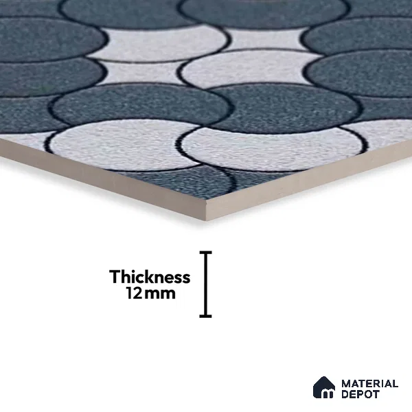 Patterned Look Floor Tile TL 09377 | Matte Finish 16 x 16 inch Vitrified Tile - 12 mm | Suitable For Kitchen, Bathroom, Bedroom & Office | Pattern Alignment May Vary | 2-3 mm Spacer is Mandatory