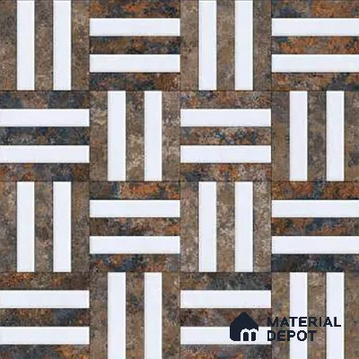 Patterned Look Floor Tile TL 09379 | Matte Finish 16 x 16 inch Vitrified Tile - 12 mm | Suitable For Kitchen, Bathroom, Bedroom & Office | Pattern Alignment May Vary | 2-3 mm Spacer is Mandatory