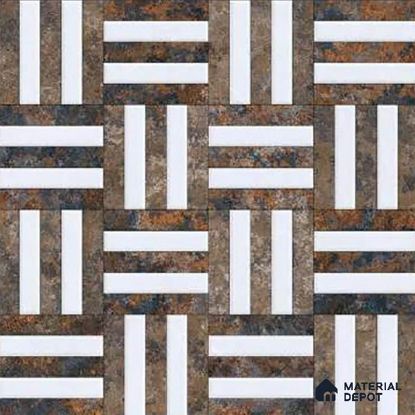 Patterned Look Floor Tile TL 09379 | Matte Finish 16 x 16 inch Vitrified Tile - 12 mm | Suitable For Kitchen, Bathroom, Bedroom & Office | Pattern Alignment May Vary | 2-3 mm Spacer is Mandatory