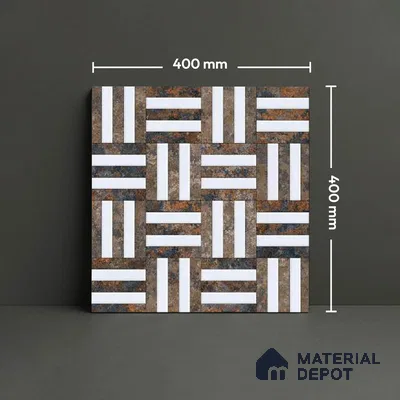 Patterned Look Floor Tile TL 09379 | Matte Finish 16 x 16 inch Vitrified Tile - 12 mm | Suitable For Kitchen, Bathroom, Bedroom & Office | Pattern Alignment May Vary | 2-3 mm Spacer is Mandatory