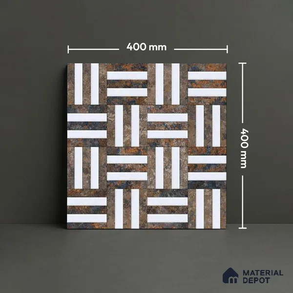 Patterned Look Floor Tile TL 09379 | Matte Finish 16 x 16 inch Vitrified Tile - 12 mm | Suitable For Kitchen, Bathroom, Bedroom & Office | Pattern Alignment May Vary | 2-3 mm Spacer is Mandatory