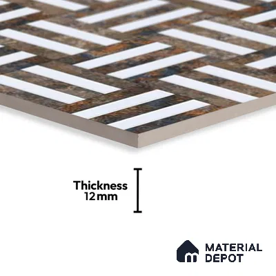 Patterned Look Floor Tile TL 09379 | Matte Finish 16 x 16 inch Vitrified Tile - 12 mm | Suitable For Kitchen, Bathroom, Bedroom & Office | Pattern Alignment May Vary | 2-3 mm Spacer is Mandatory
