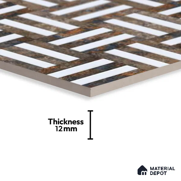 Patterned Look Floor Tile TL 09379 | Matte Finish 16 x 16 inch Vitrified Tile - 12 mm | Suitable For Kitchen, Bathroom, Bedroom & Office | Pattern Alignment May Vary | 2-3 mm Spacer is Mandatory
