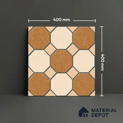 Stone Look Floor Tile TL 09366 B | Matte Finish 16 x 16 inch Vitrified Tile - 12 mm | Suitable For Kitchen, Bathroom, Bedroom & Office | Pattern Alignment May Vary | 2-3 mm Spacer is Mandatory