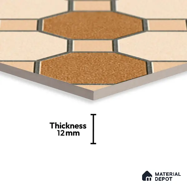 Stone Look Floor Tile TL 09366 B | Matte Finish 16 x 16 inch Vitrified Tile - 12 mm | Suitable For Kitchen, Bathroom, Bedroom & Office | Pattern Alignment May Vary | 2-3 mm Spacer is Mandatory