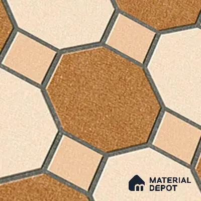Stone Look Floor Tile TL 09366 B | Matte Finish 16 x 16 inch Vitrified Tile - 12 mm | Suitable For Kitchen, Bathroom, Bedroom & Office | Pattern Alignment May Vary | 2-3 mm Spacer is Mandatory