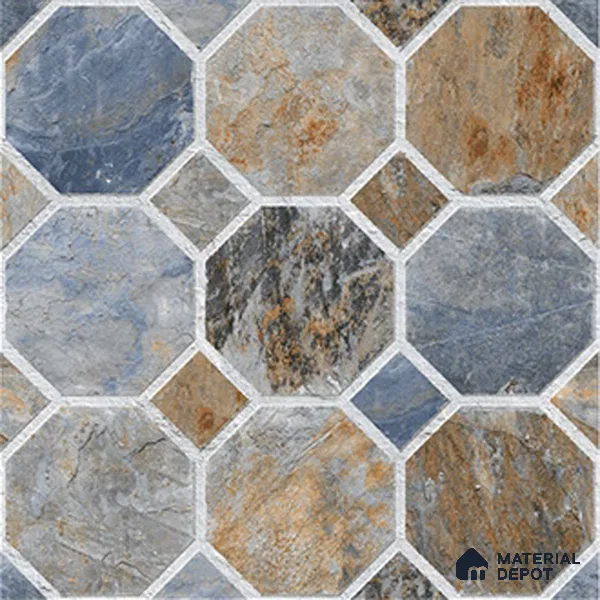 Stone Look Floor Tile TL 09366 C | Matte Finish 16 x 16 inch Vitrified Tile - 12 mm | Suitable For Kitchen, Bathroom, Bedroom & Office | Pattern Alignment May Vary | 2-3 mm Spacer is Mandatory