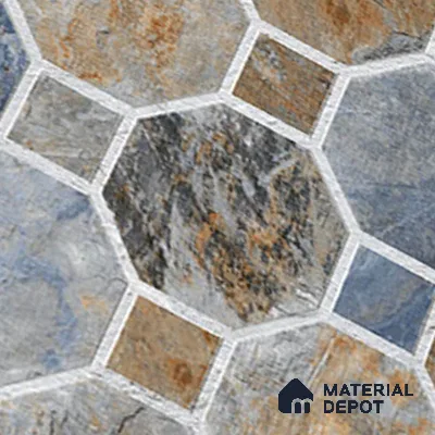Stone Look Floor Tile TL 09366 C | Matte Finish 16 x 16 inch Vitrified Tile - 12 mm | Suitable For Kitchen, Bathroom, Bedroom & Office | Pattern Alignment May Vary | 2-3 mm Spacer is Mandatory