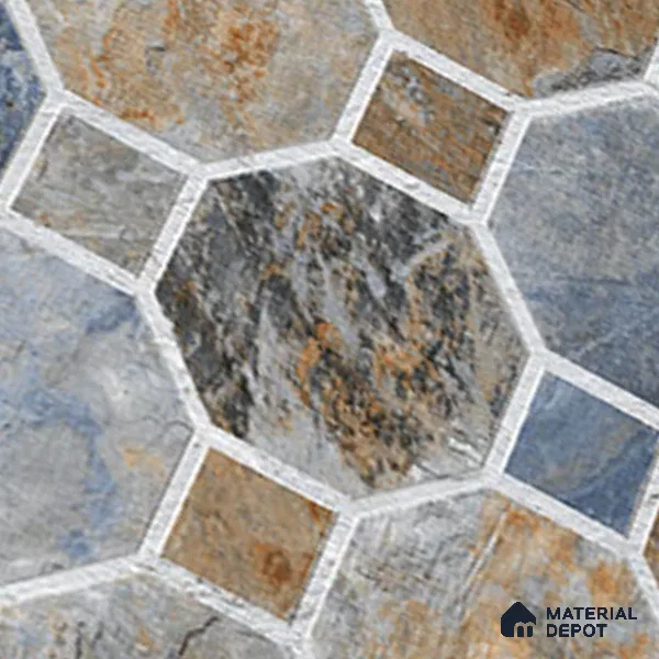 Stone Look Floor Tile TL 09366 C | Matte Finish 16 x 16 inch Vitrified Tile - 12 mm | Suitable For Kitchen, Bathroom, Bedroom & Office | Pattern Alignment May Vary | 2-3 mm Spacer is Mandatory