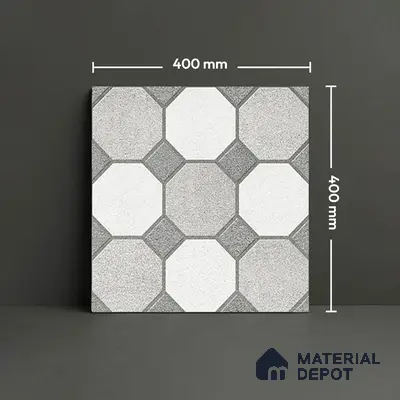 Stone Look Floor Tile TL 09366 | Matte Finish 16 x 16 inch Vitrified Tile - 12 mm | Suitable For Kitchen, Bathroom, Bedroom & Office | Pattern Alignment May Vary | 2-3 mm Spacer is Mandatory