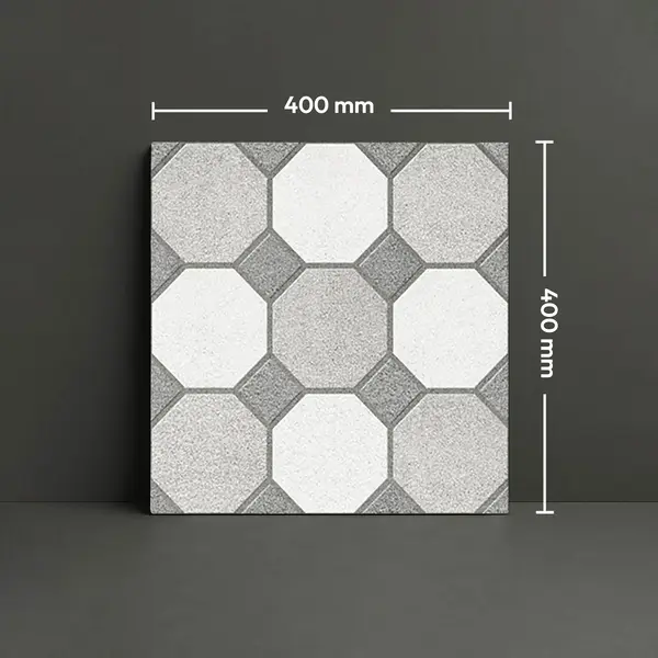 Stone Look Floor Tile TL 09366 | Matte Finish 16 x 16 inch Vitrified Tile - 12 mm | Suitable For Kitchen, Bathroom, Bedroom & Office | Pattern Alignment May Vary | 2-3 mm Spacer is Mandatory