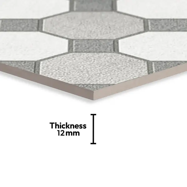 Stone Look Floor Tile TL 09366 | Matte Finish 16 x 16 inch Vitrified Tile - 12 mm | Suitable For Kitchen, Bathroom, Bedroom & Office | Pattern Alignment May Vary | 2-3 mm Spacer is Mandatory