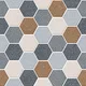 Hexagonal Look Floor Tile TL 09365 B | Matte Finish 16 x 16 inch Vitrified Tile - 12 mm | Suitable For Kitchen, Bathroom, Bedroom & Office| Image 1