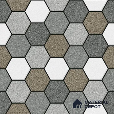 Hexagonal Look Floor Tile TL 09365 | Matte Finish 16 x 16 inch Vitrified Tile - 12 mm | Suitable For Kitchen, Bathroom, Bedroom & Office | Pattern Alignment May Vary | 2-3 mm Spacer is Mandatory