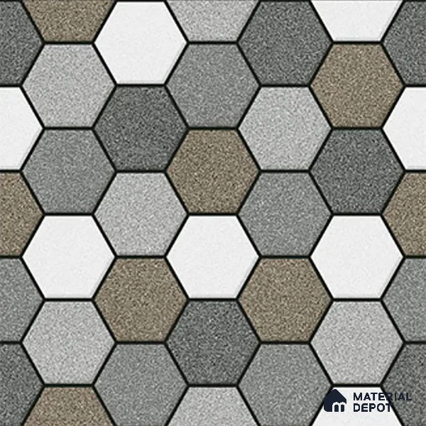 Hexagonal Look Floor Tile TL 09365 | Matte Finish 16 x 16 inch Vitrified Tile - 12 mm | Suitable For Kitchen, Bathroom, Bedroom & Office | Pattern Alignment May Vary | 2-3 mm Spacer is Mandatory