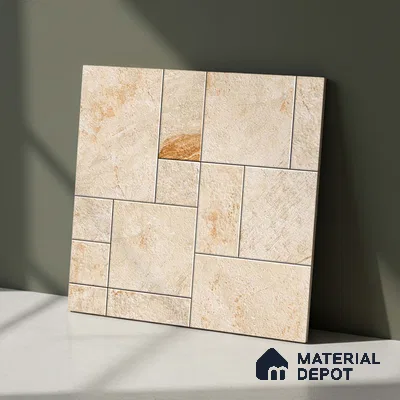 Stone Floor Tile TL 09404 C Canyon Oak 2 ft x 2 ft Matte Finish Anti Skid Vitrified Tile - 12 mm | Suitable for Balcony, Terrace & Coutyard