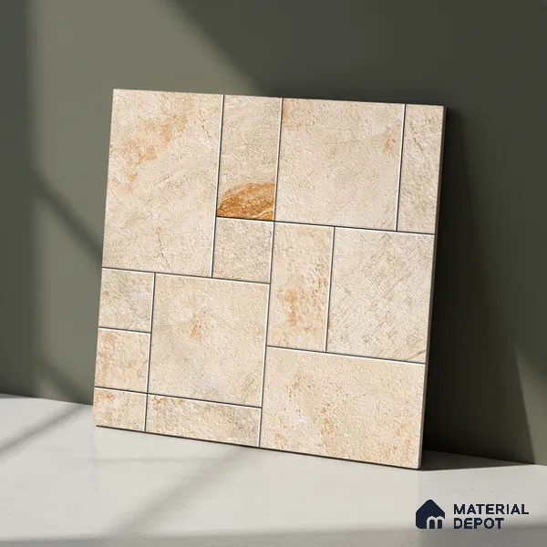 Stone Floor Tile TL 09404 C Canyon Oak 2 ft x 2 ft Matte Finish Anti Skid Vitrified Tile - 12 mm | Suitable for Balcony, Terrace & Coutyard