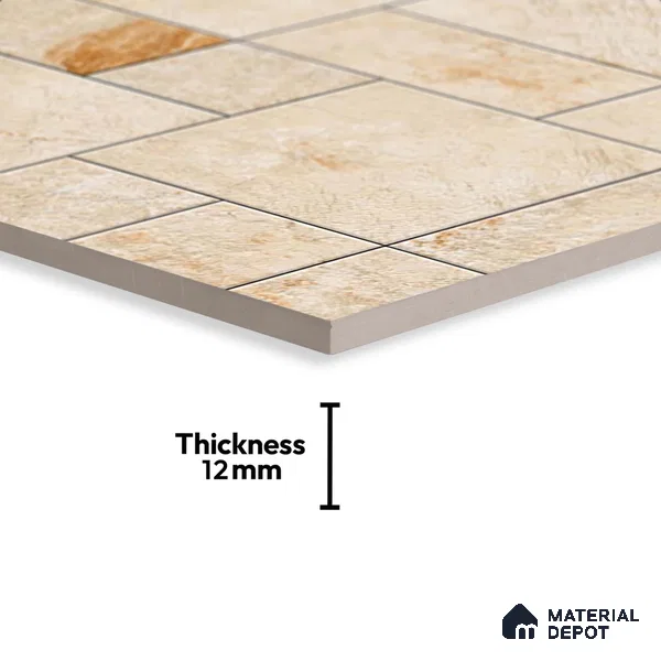 Stone Floor Tile TL 09404 C Canyon Oak 2 ft x 2 ft Matte Finish Anti Skid Vitrified Tile - 12 mm | Suitable for Balcony, Terrace & Coutyard