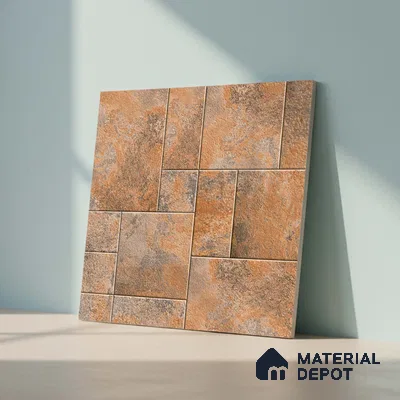 Stone Floor Tile TL 09404 D Umber Ridge 2 ft x 2 ft Matte Finish Anti Skid Vitrified Tile - 12 mm | Suitable for Balcony, Terrace & Coutyard
