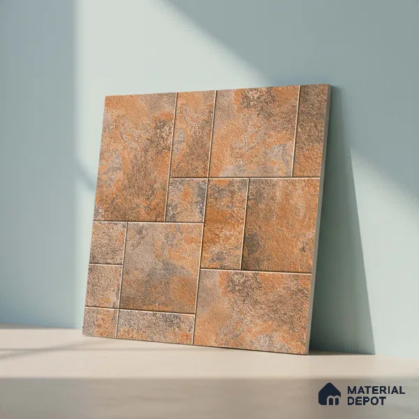 Stone Floor Tile TL 09404 D Umber Ridge 2 ft x 2 ft Matte Finish Anti Skid Vitrified Tile - 12 mm | Suitable for Balcony, Terrace & Coutyard