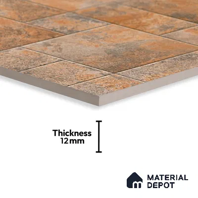 Stone Floor Tile TL 09404 D Umber Ridge 2 ft x 2 ft Matte Finish Anti Skid Vitrified Tile - 12 mm | Suitable for Balcony, Terrace & Coutyard