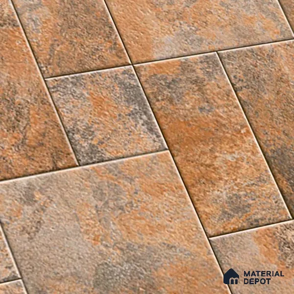 Stone Floor Tile TL 09404 D Umber Ridge 2 ft x 2 ft Matte Finish Anti Skid Vitrified Tile - 12 mm | Suitable for Balcony, Terrace & Coutyard