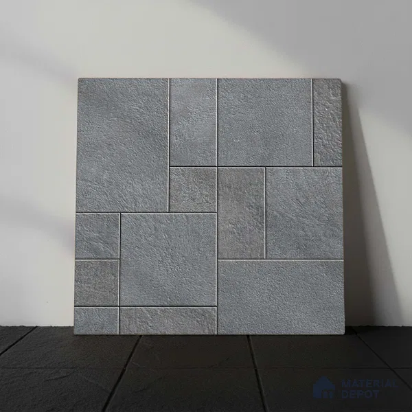 Stone Floor Tile TL 09404 Storm Slate 2 ft x 2 ft Matte Finish Anti Skid Vitrified Tile - 12 mm | Suitable for Balcony, Terrace & Coutyard