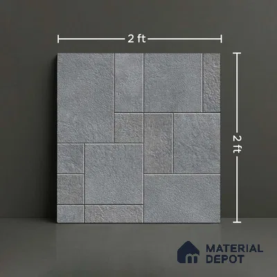 Stone Floor Tile TL 09404 Storm Slate 2 ft x 2 ft Matte Finish Anti Skid Vitrified Tile - 12 mm | Suitable for Balcony, Terrace & Coutyard