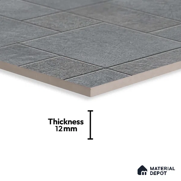 Stone Floor Tile TL 09404 Storm Slate 2 ft x 2 ft Matte Finish Anti Skid Vitrified Tile - 12 mm | Suitable for Balcony, Terrace & Coutyard